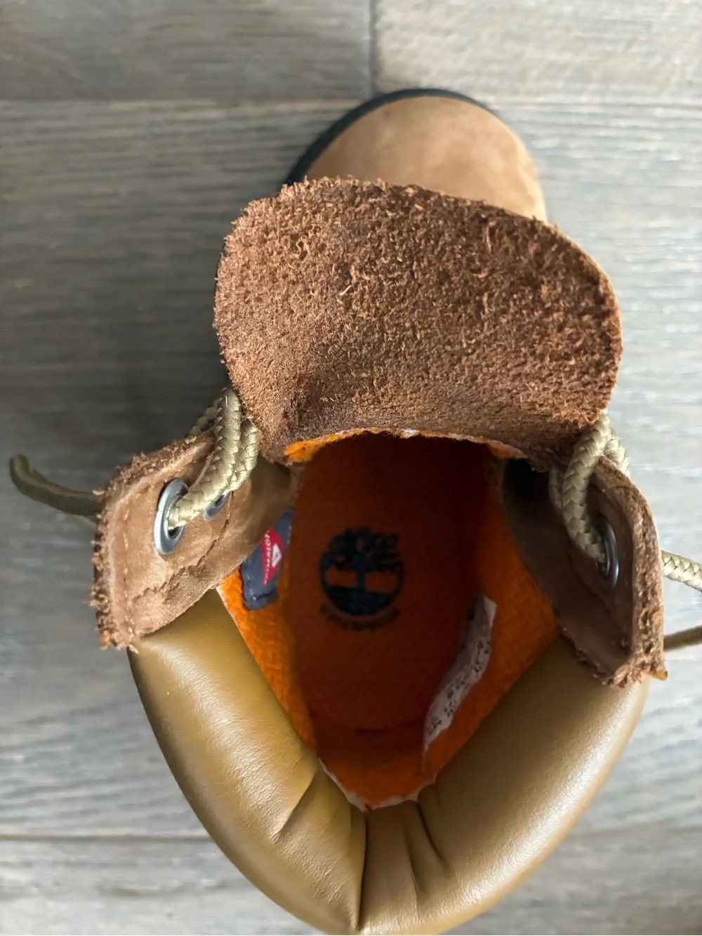 Baby Timberlands Medium Brown Nubuck Lace-Up Boots Size 5